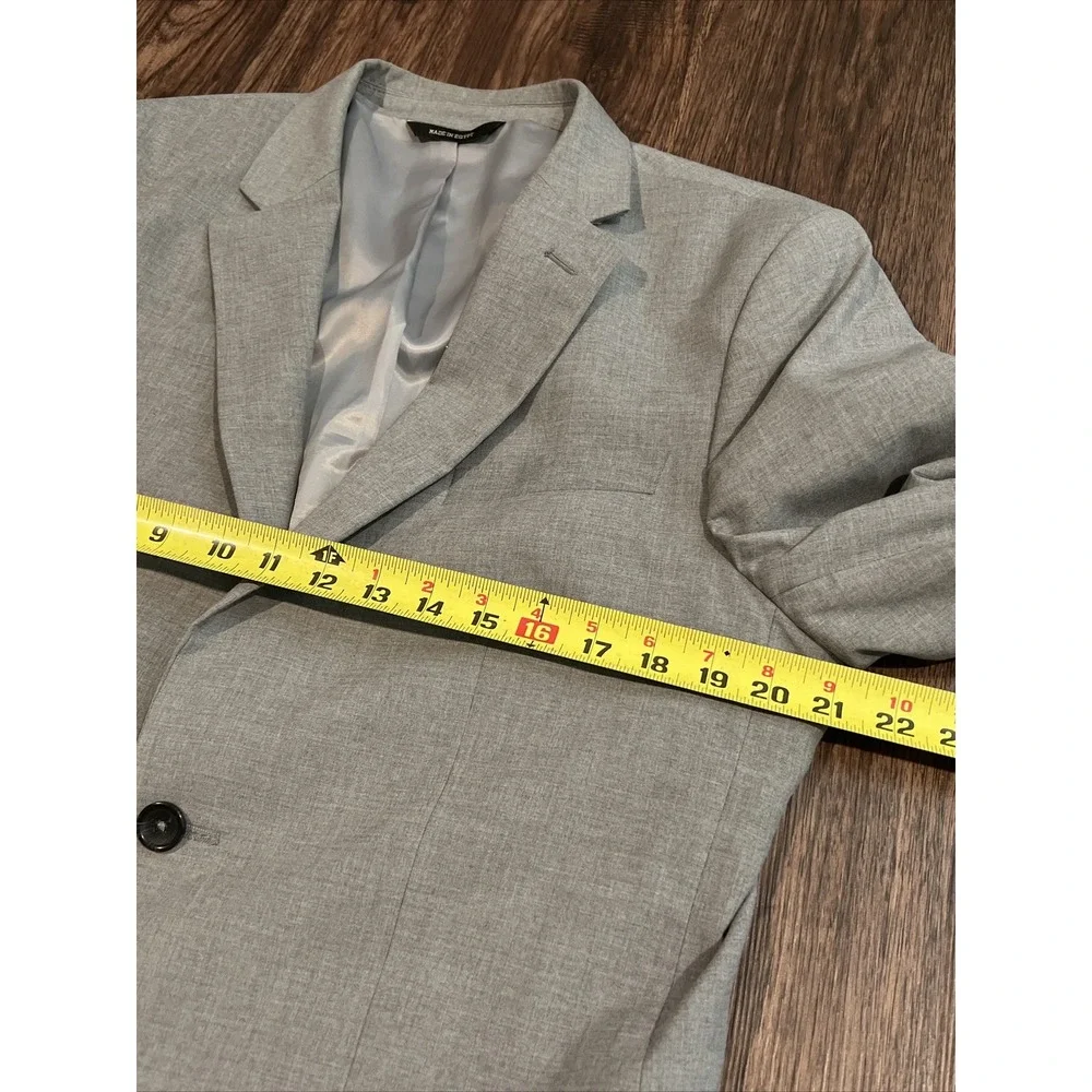 Banana Republic Mens Two Button Tailored Fit Blazer Jacket size 42L heather grey